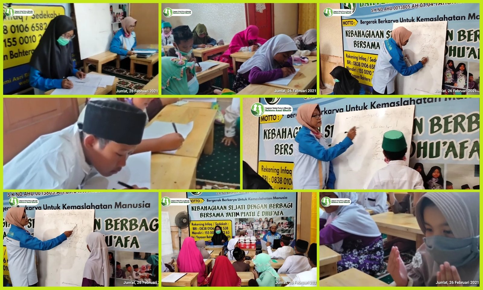 Mengenalkan Huruf Hijaiyah kepada Yatim Binaan,26 FEBRUARI 2021