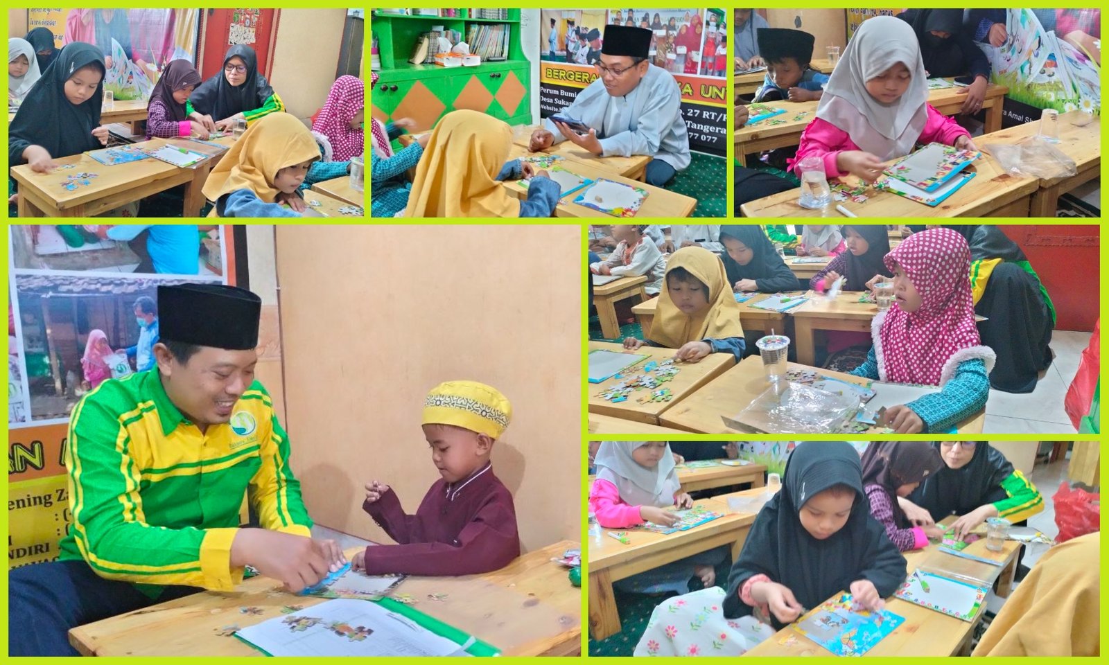 Merangkai Jigsaw Puzzle, Melatih Kreativitas dan Konsentrasi Yatim Binaan