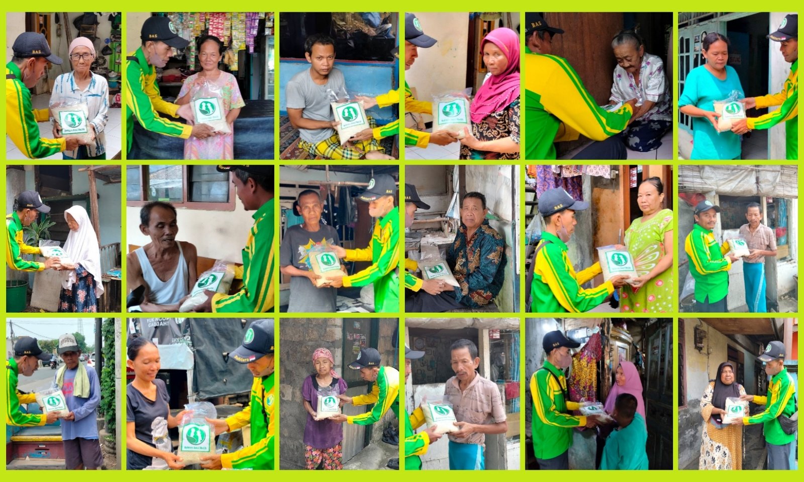 Pembagian Beras Zakat Fitrah 1444 H untuk Fakir Miskin di Lingkungan Yayasan Bahtera Amal Shalih